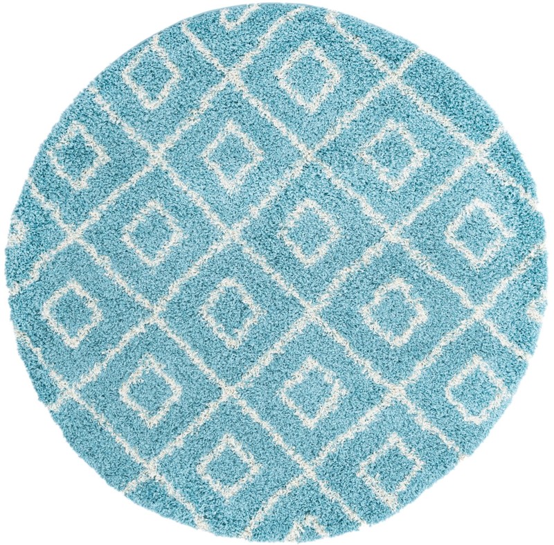 6' x 6' Brock · Diamond Shag Rug, aqua