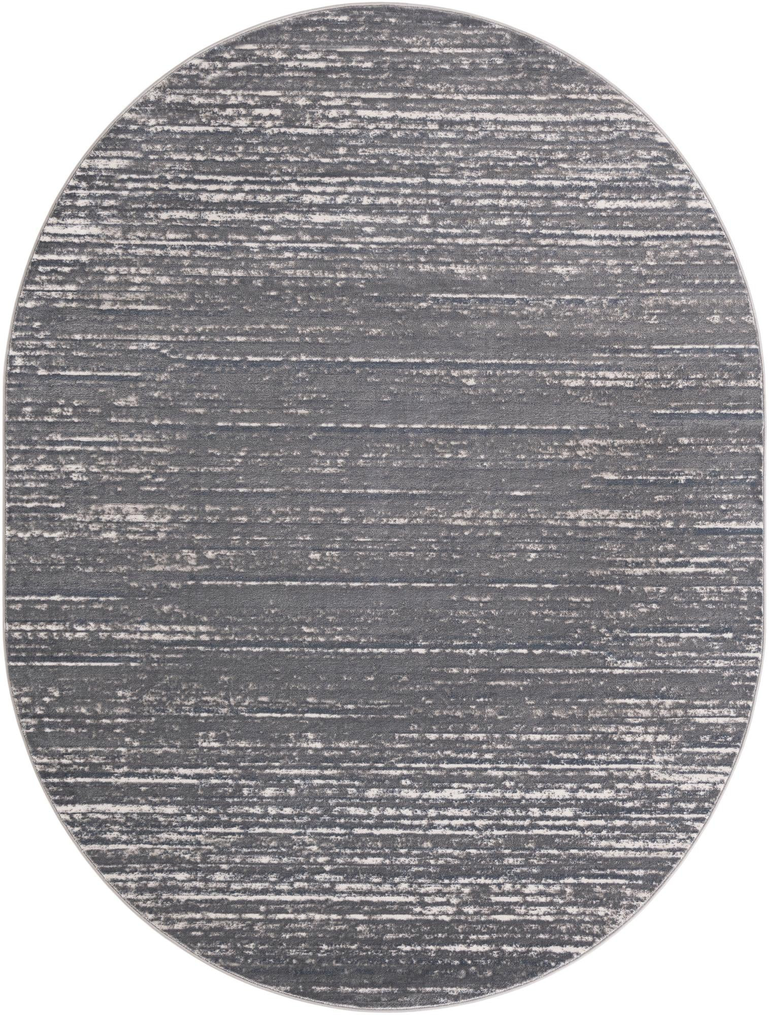 8' x 10' Tate · Linear abstract rug, gray and ivory