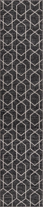 Glenwood · Geometric trellis rug, charcoal and ivory