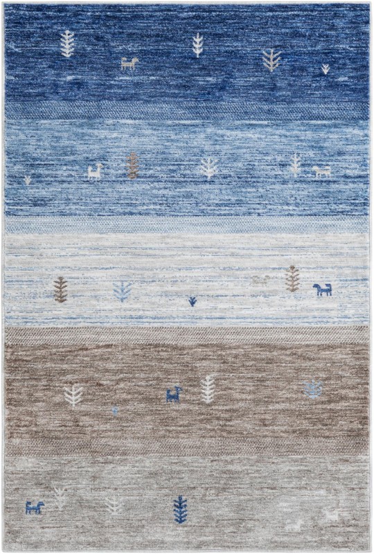4' 1 x 6' 1 Ellsworth · Striped rug, blue gray