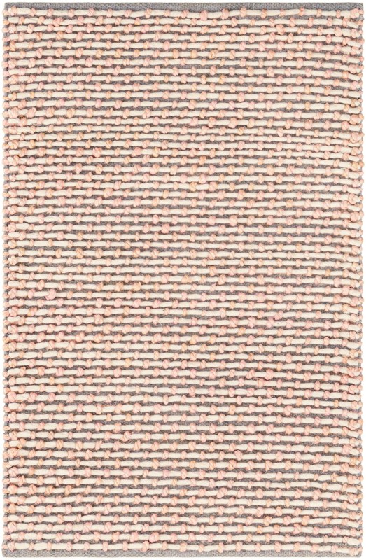 2' x 3' 1 Keeler · Solid Wool Rug, pink and gray