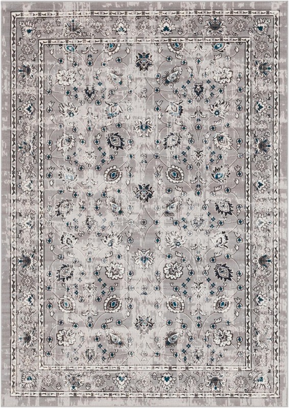 7' x 10' Carson · Border rug, grey