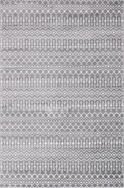 10' 8 x 16' 5 Dudley · Geometric lattice rug, gray and ivory