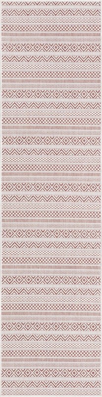 2' x 8' Merlin · Chevron Outdoor Rug, red