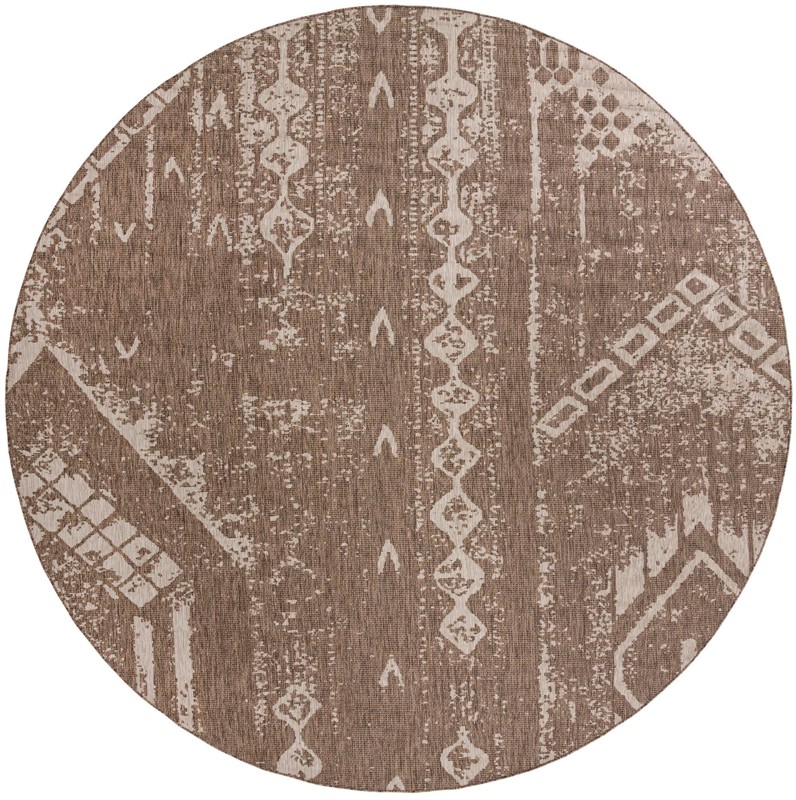 13' x 13' Wildman · Patchwork Outdoor Rug, brown