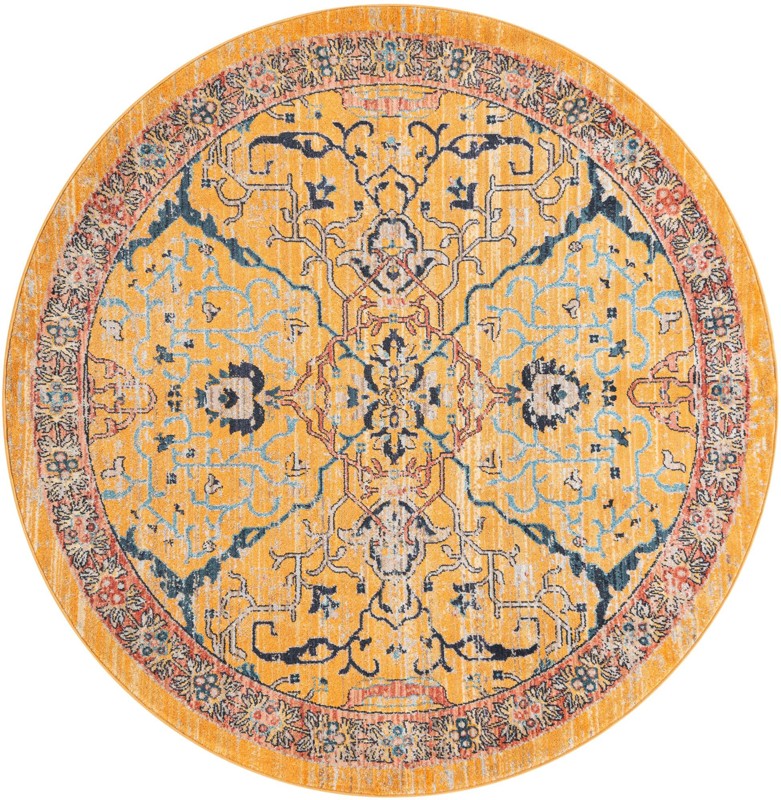 6' x 6' Sedgwick · Border rug, yellow