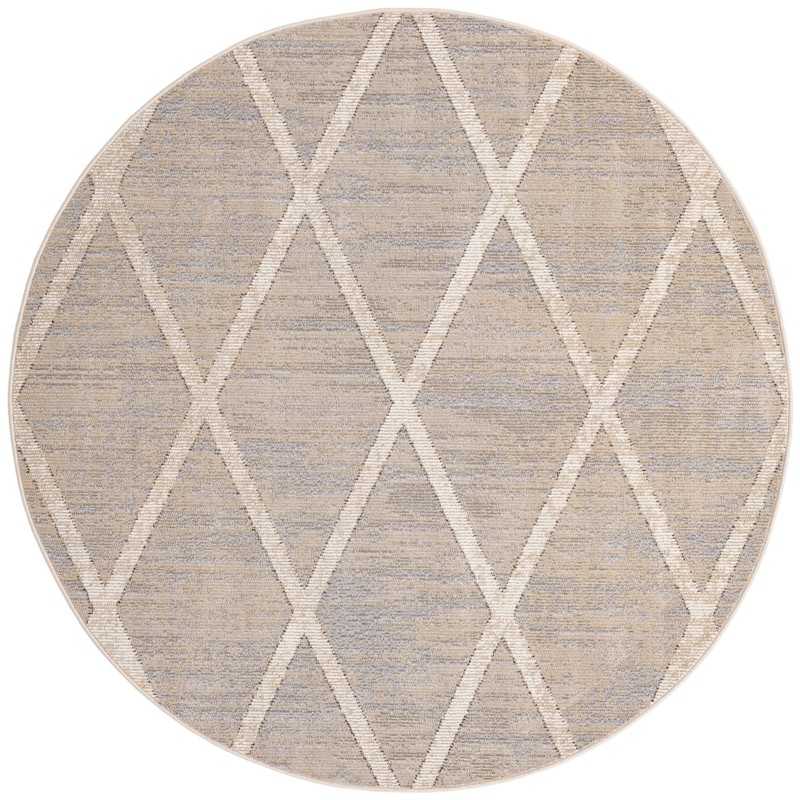 7' x 7' Bromley · Diamond lattice rug, beige and cream