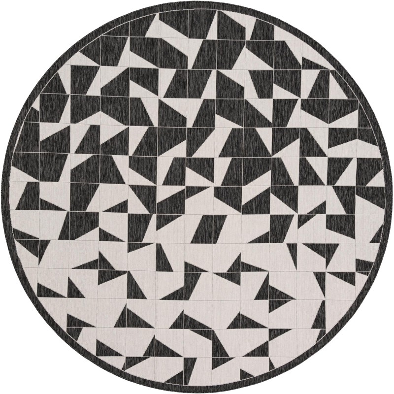 10' x 10' Hildreth · Geometric Outdoor Rug, black and white