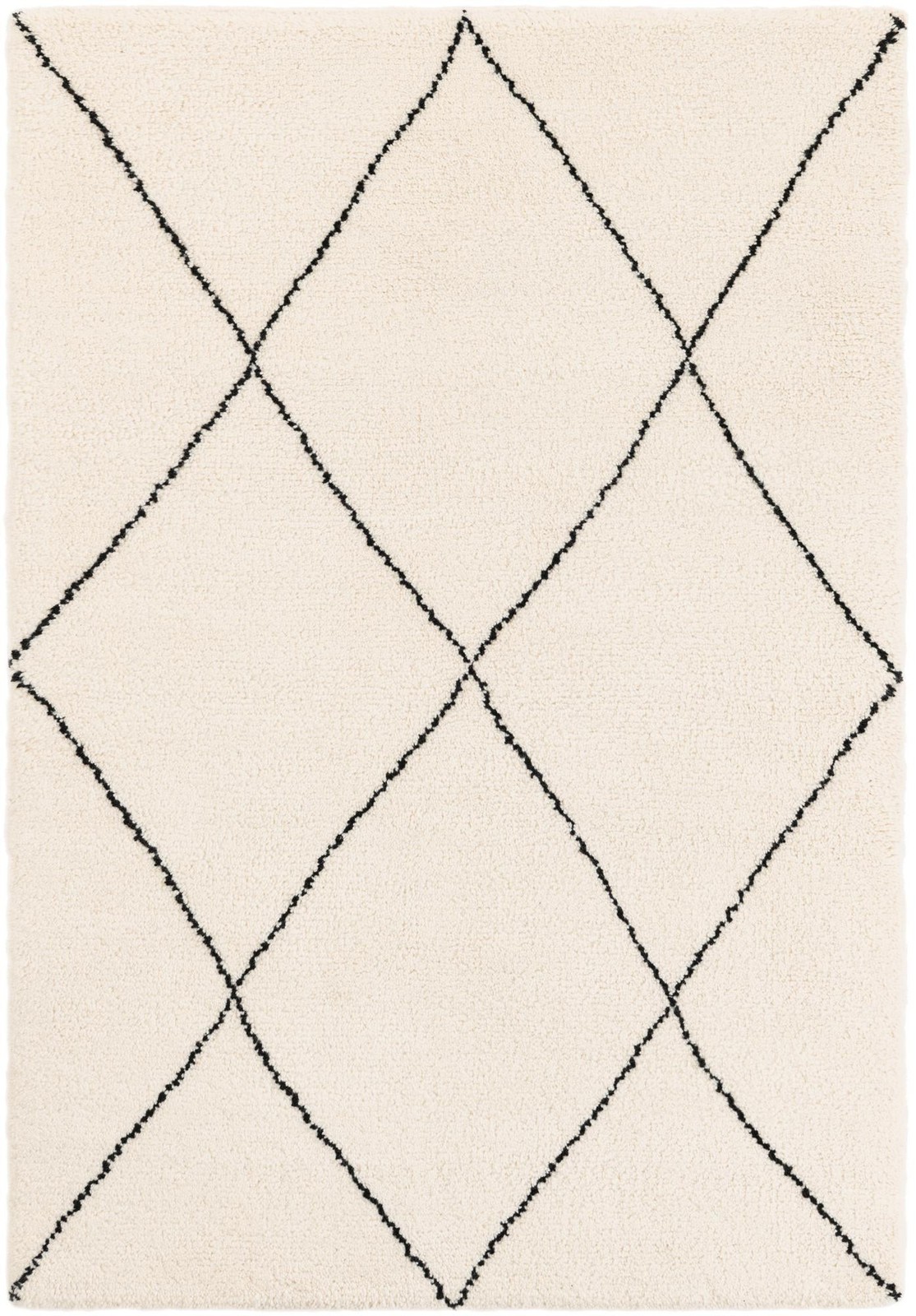 4' 1 x 6' 1 Hailey · Diamond Wool Rug, ivory and black