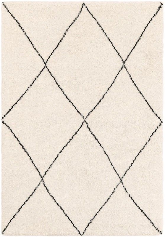 Hailey · Diamond Wool Rug, ivory and black
