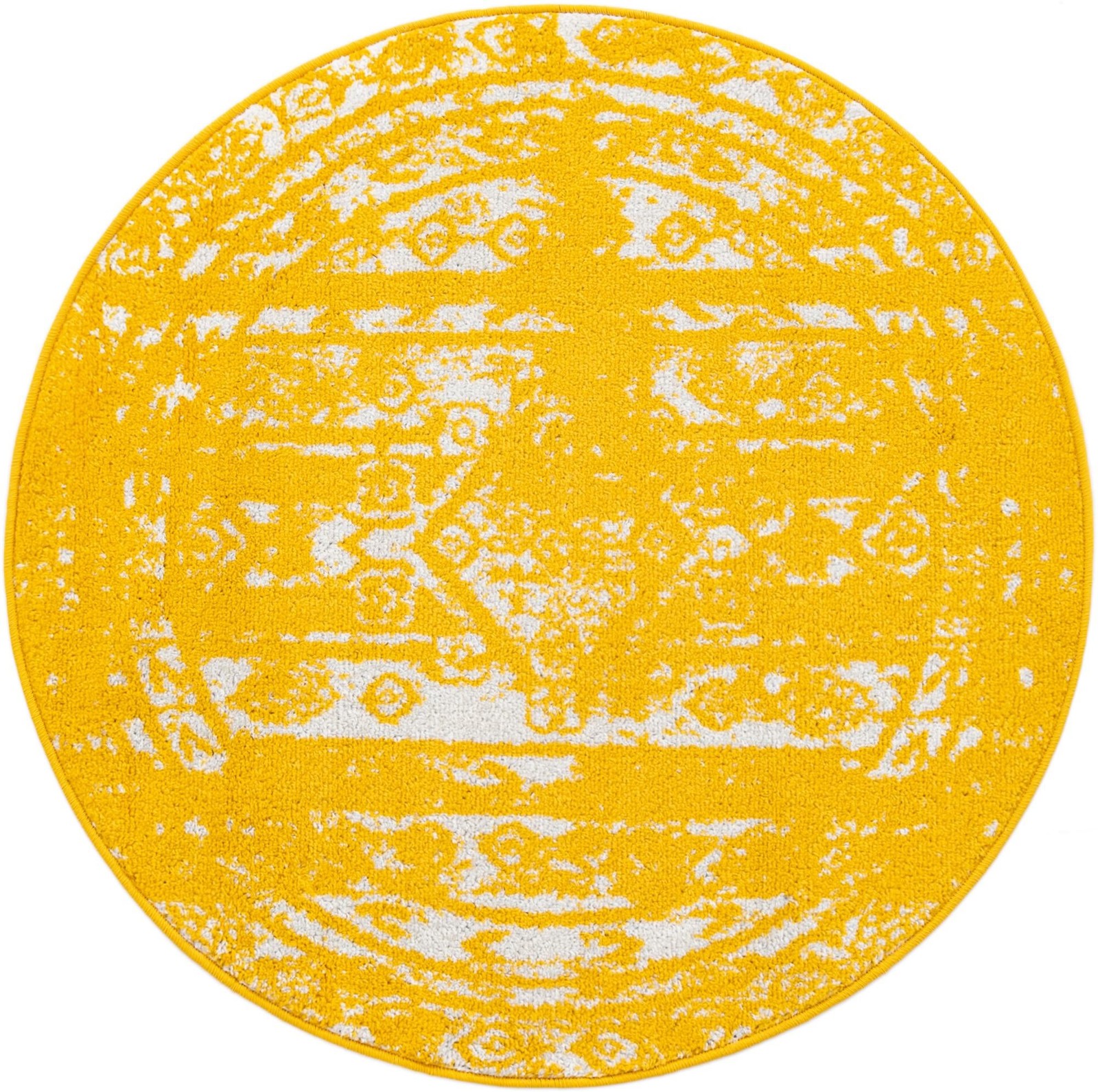 3' x 3' Underhill · Border rug, yellow