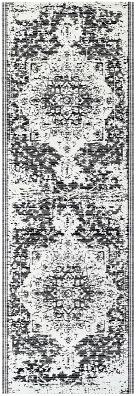 Millet · Medallion Outdoor Rug, black and white