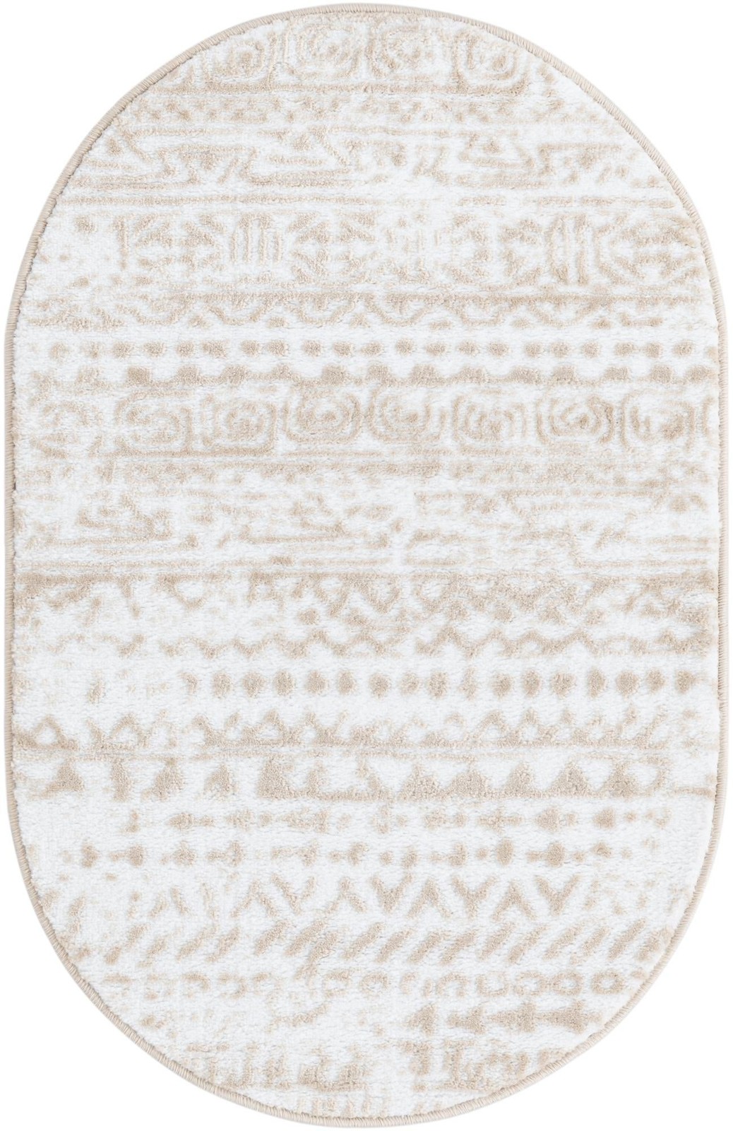 2' x 3' Gleason · Geometric rug, snow white