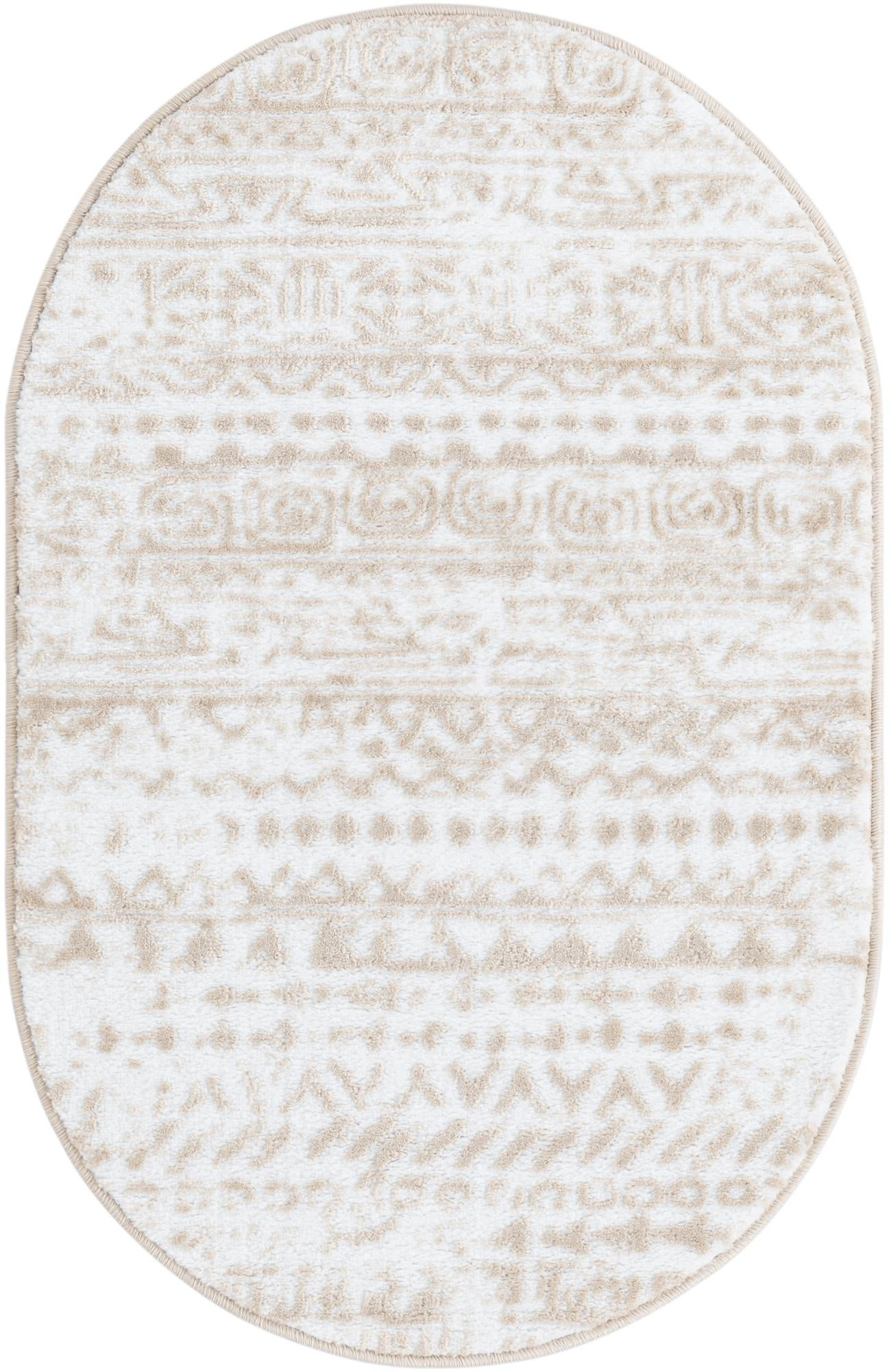 2' x 3' Gleason · Geometric rug, snow white