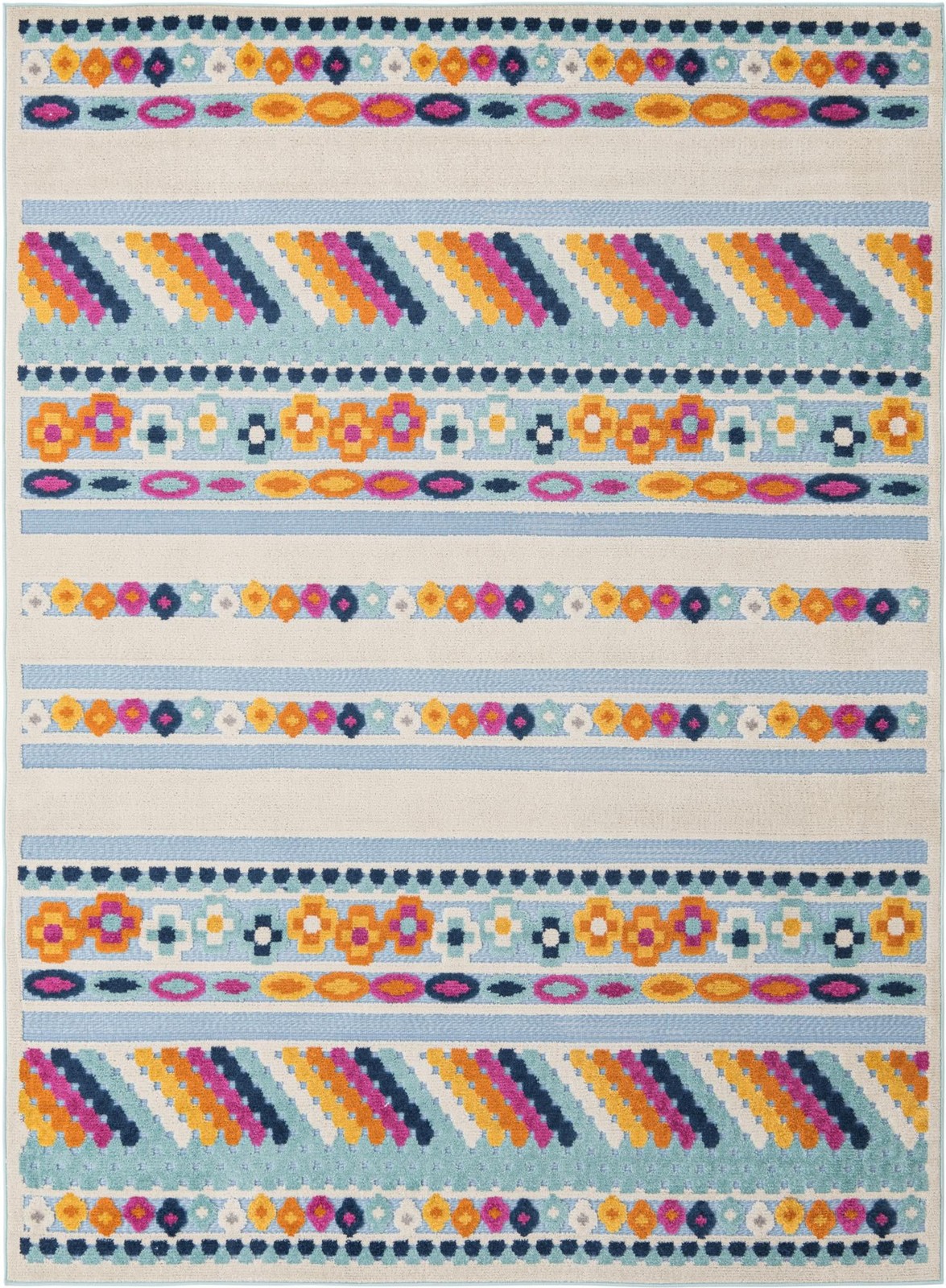 7' x 10' Tanner · Geometric Outdoor Rug, blue