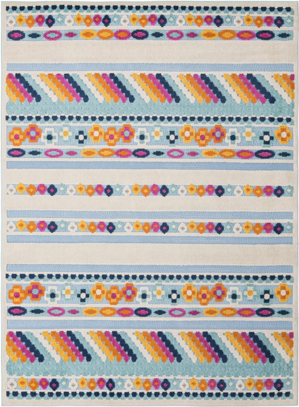 7' x 10' Tanner · Geometric Outdoor Rug, blue