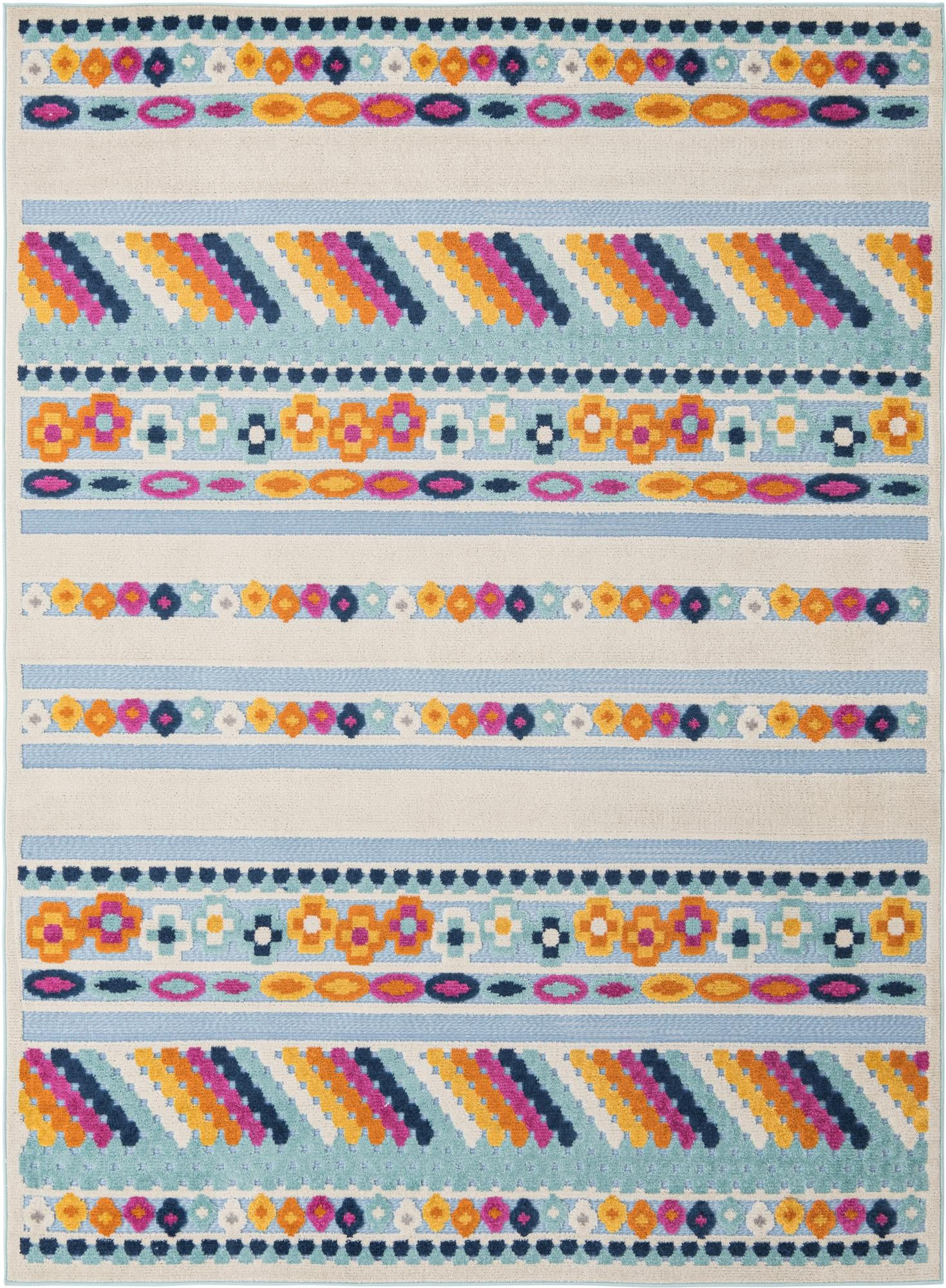 7' x 10' Tanner · Geometric Outdoor Rug, blue