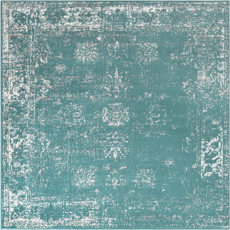 Blakemore · Distressed medallion rug, turquoise and ivory