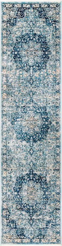 2' x 8' Stanford · Border rug, navy