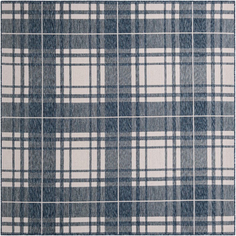 Maguire · Plaid Outdoor Rug, blue