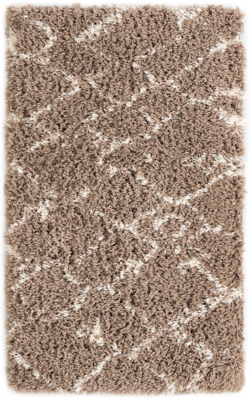 3' x 5' 3 Bramblewood · Diamond shag rug, khaki and ivory