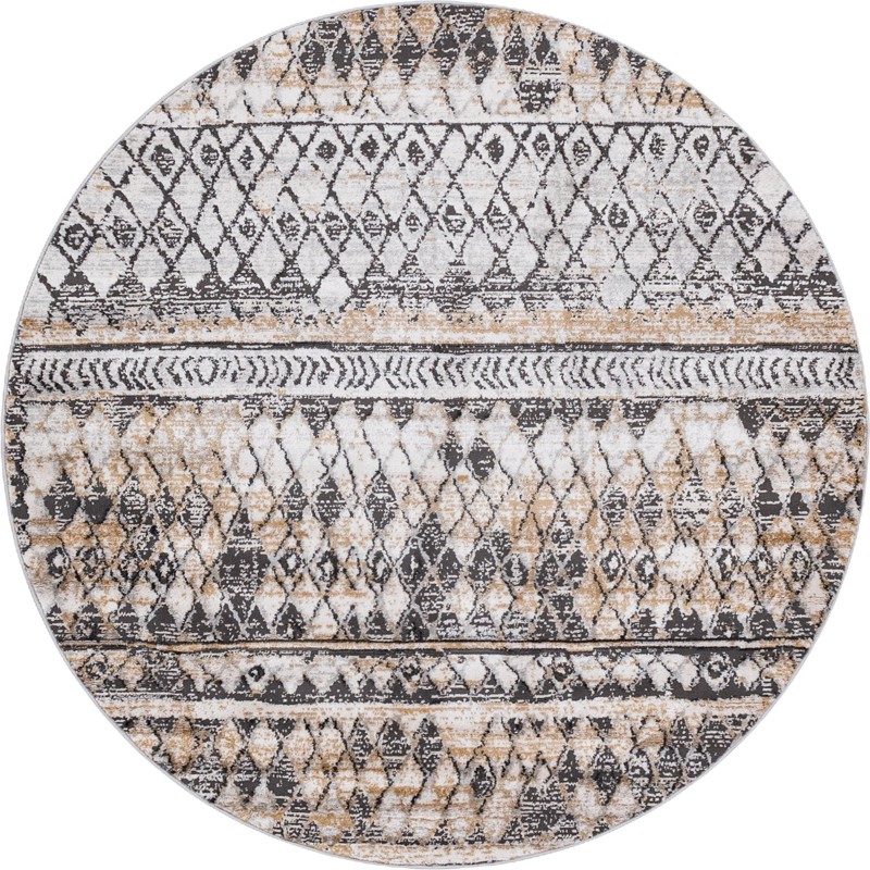 6' x 6' Collier · Chevron rug, beige