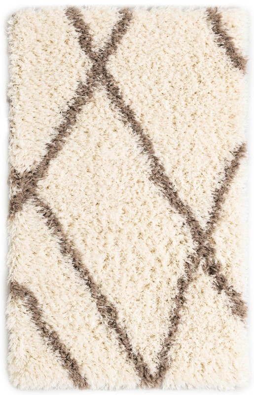 3' x 5' 3 Rockingham · Diamond shag rug, pearl and khaki