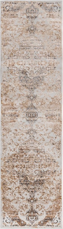 2' x 8' Hilton · Medallion rug, gray