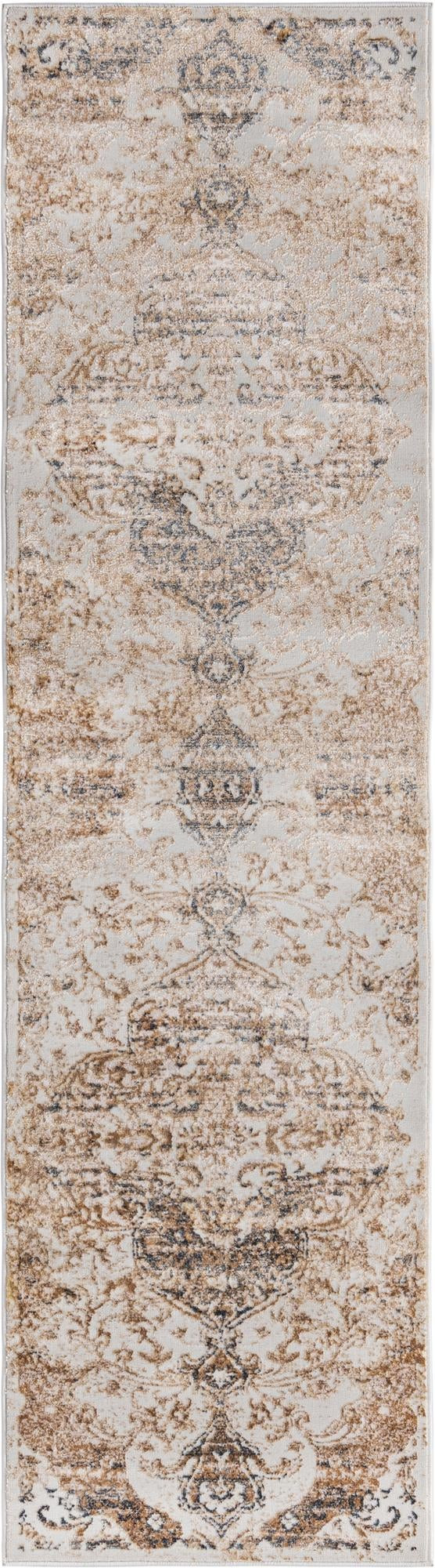 2' x 8' Hilton · Medallion rug, gray