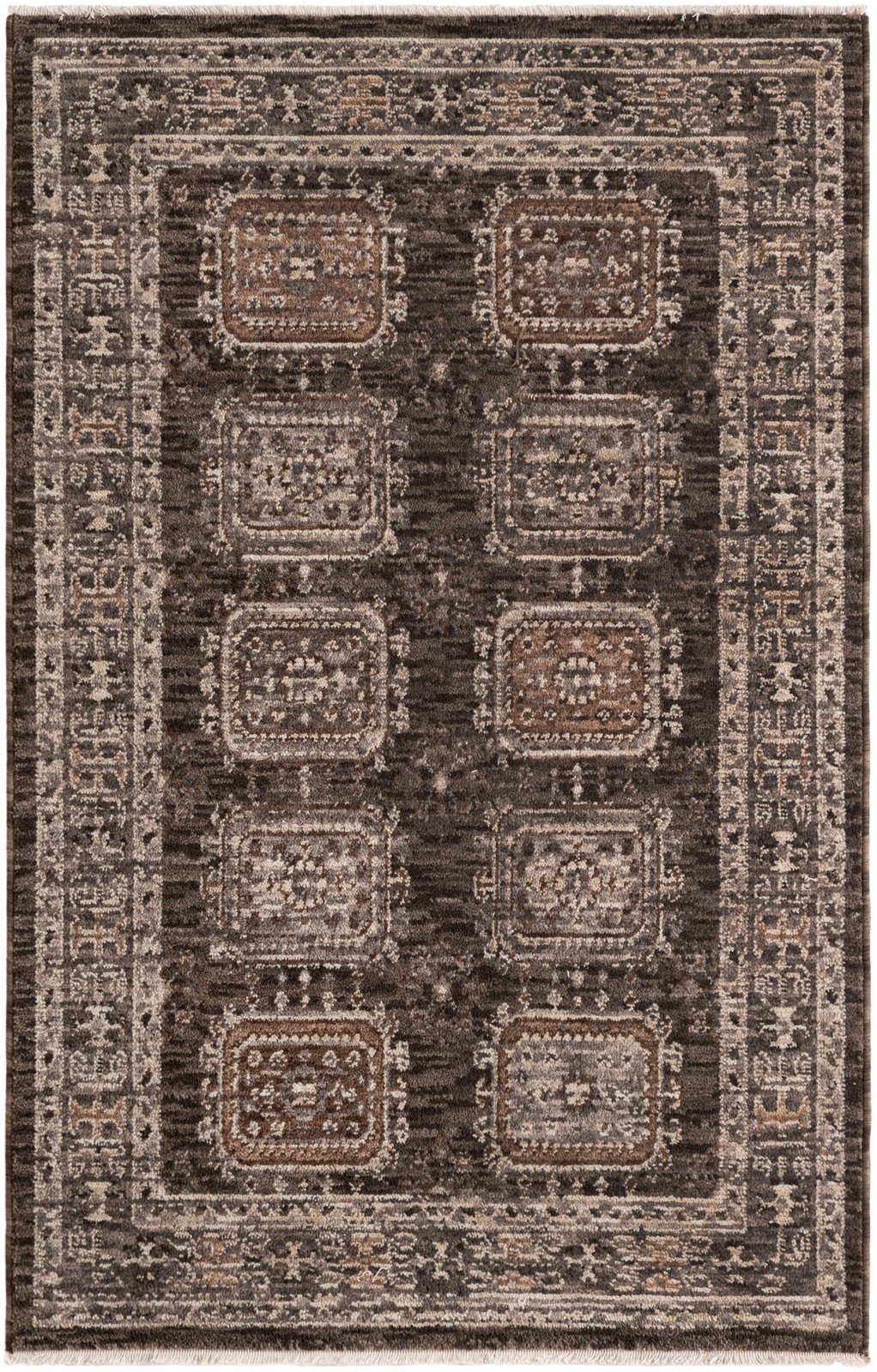 4' x 6' 3 Oakley · Border rug, gray