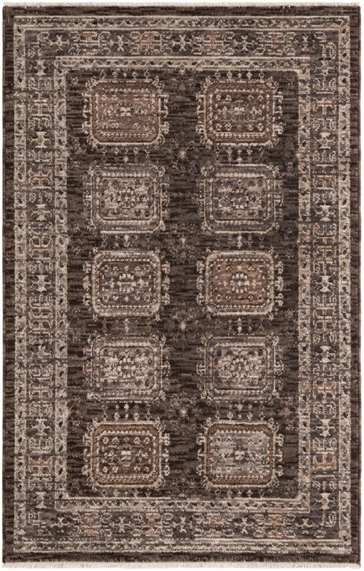 4' x 6' 3 Oakley · Border rug, gray