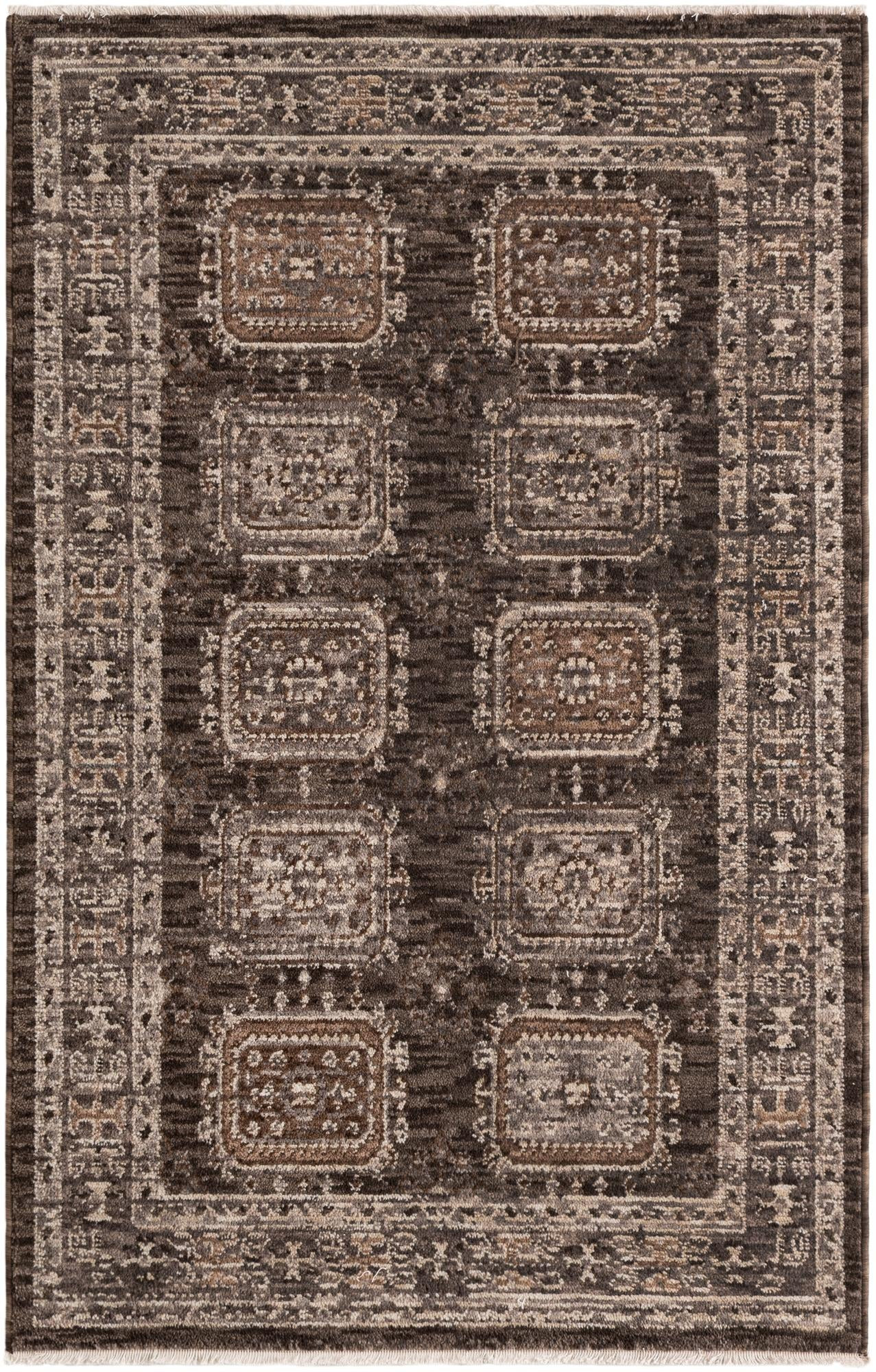 4' x 6' 3 Oakley · Border rug, gray