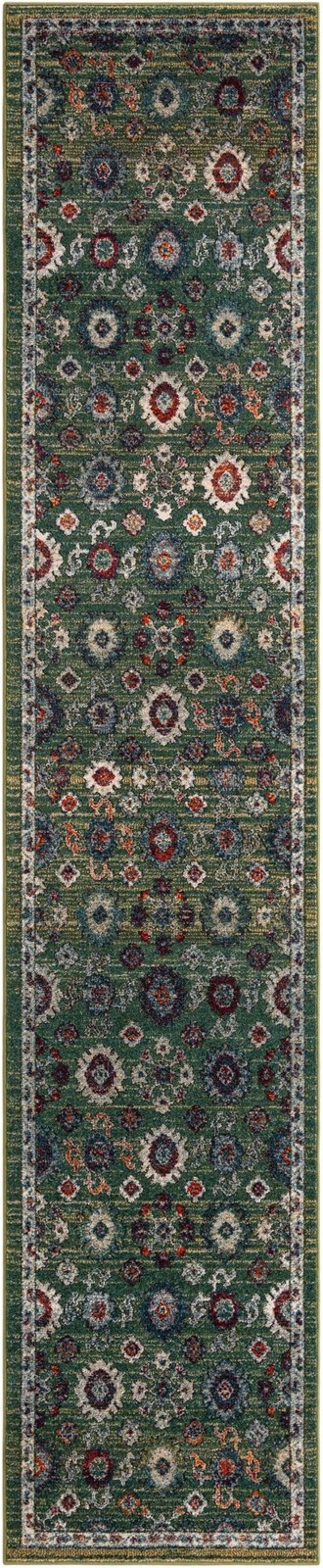 2' 7 x 13' Ukiah · Border rug, fern green