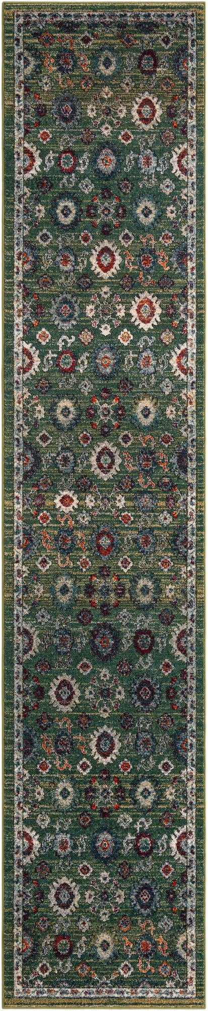 2' 7 x 13' Ukiah · Border rug, fern green