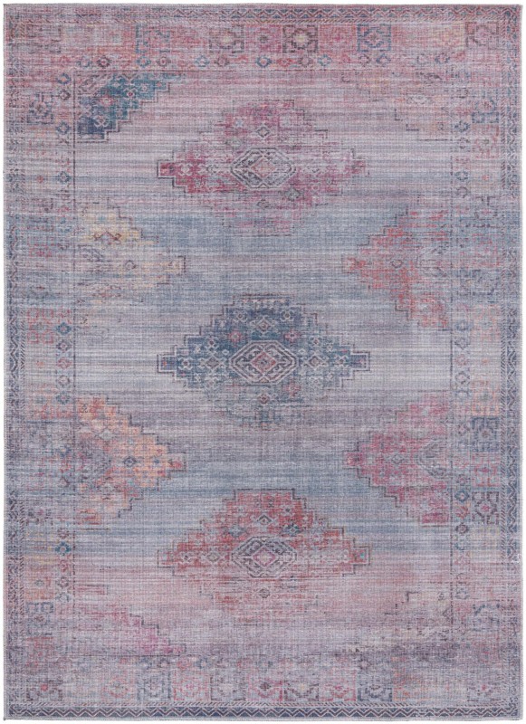 7' 3 x 10' Perley · Geometric medallion Washable Rug, antique blue