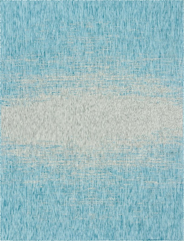 9' x 12' Buell · Gradient Outdoor Rug, aqua