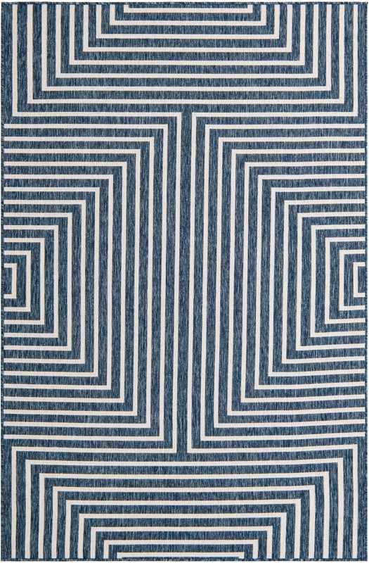 Gorse · Geometric Outdoor Rug, blue