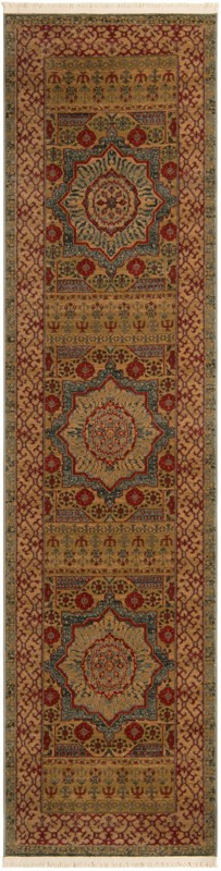2' 7 x 10' Nesbitt · Medallion rug, gold and red