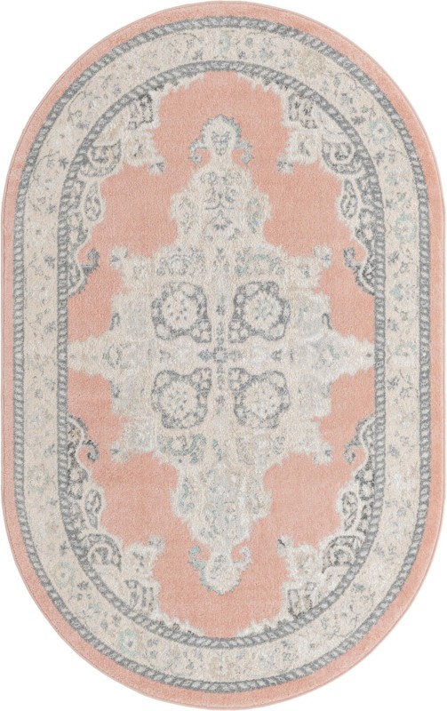 5' x 8' Selby · Border rug, rose