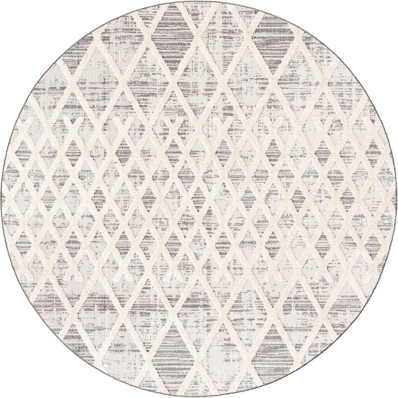 7' x 7' Hamish · Diamond rug, gray