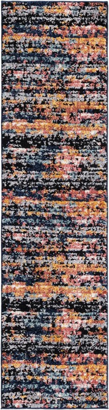 Nelson · Abstract striped rug, multicolor and navy