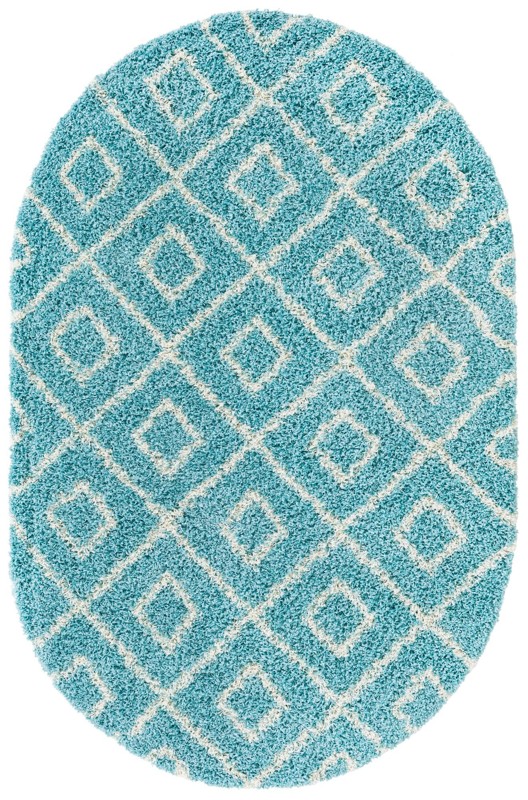 5' 3 x 8' Brock · Diamond Shag Rug, aqua