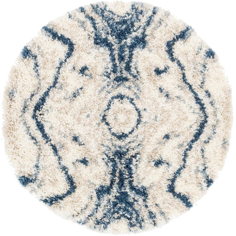 Helena · Medallion Shag Rug, blue