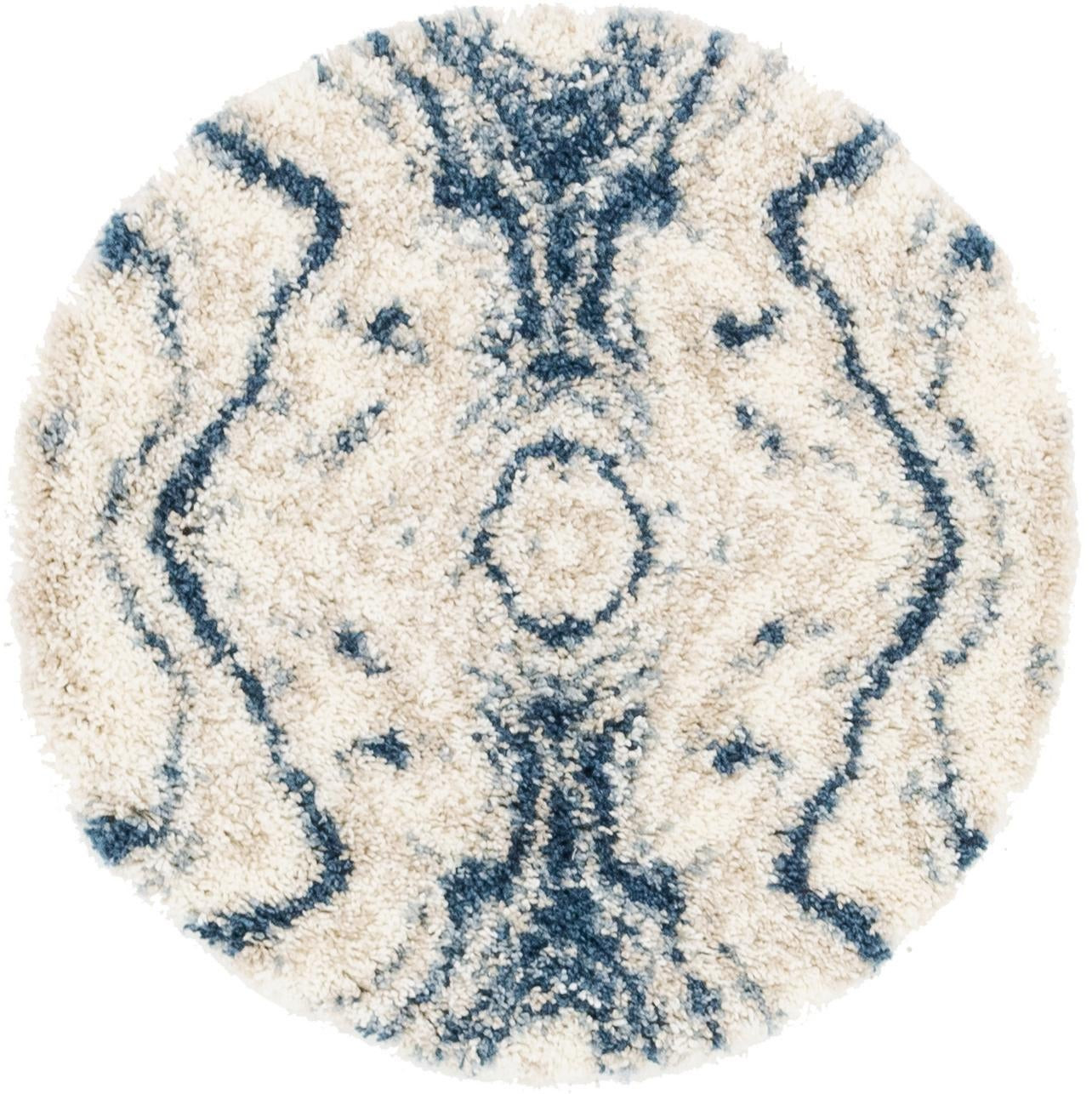 3' 3 x 3' 3 Helena · Medallion Shag Rug, blue