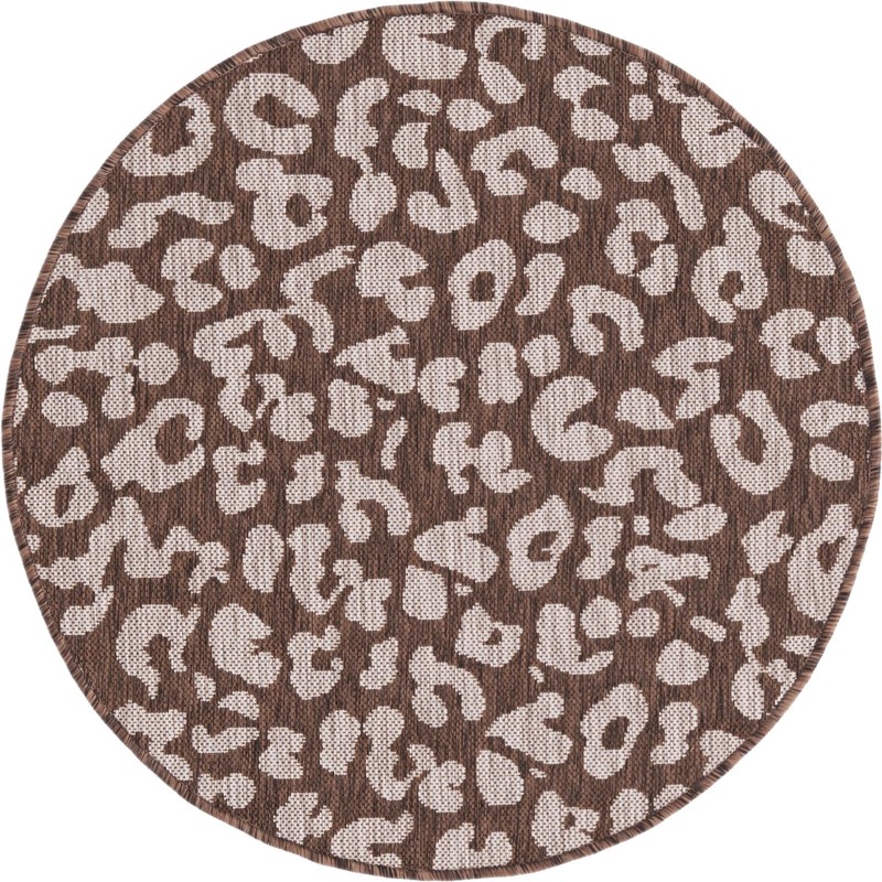 3' x 3' Cardamom · Animal print Outdoor Rug, brown