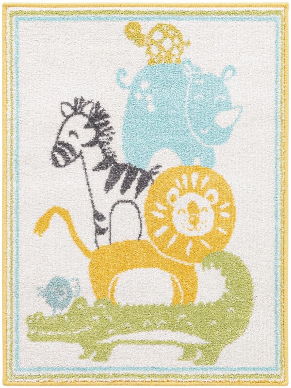 2' 2 x 3' Dryden · Border rug, ivory