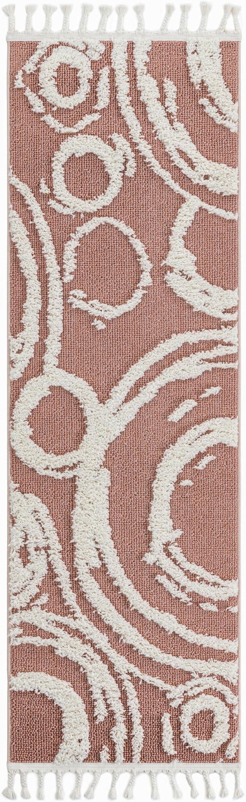 2' x 6' Beech · Abstract rug, pink