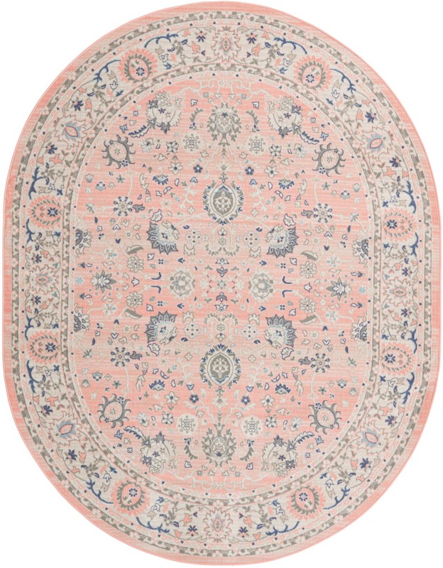 8' x 10' McKay · Border rug, powder pink