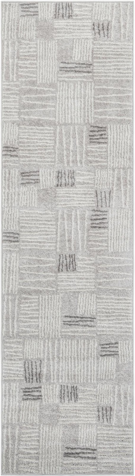 2' 7 x 10' Snowberry · Abstract rug, gray