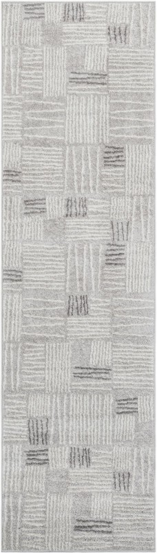 2' 7 x 10' Snowberry · Abstract rug, gray